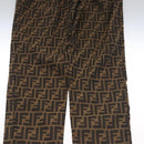 FENDI Zucca Canvas Pants 40 Black Brown Auth am7779M-7