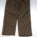 FENDI Zucca Canvas Pants 40 Black Brown Auth am7779M-8