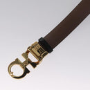 Salvatore Ferragamo Gancini Belt Leather 29.1""-31.5"" Black Auth am7781V-9