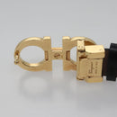 Salvatore Ferragamo Gancini Belt Leather 29.1""-31.5"" Black Auth am7781V-11