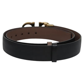 Salvatore Ferragamo Gancini Belt Leather 29.1""-31.5"" Black Auth am7781V - 0