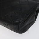 CHANEL Bicolore Pouch Lamb Skin Black CC Auth am7785-15