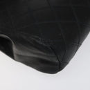 CHANEL Bicolore Pouch Lamb Skin Black CC Auth am7785-16