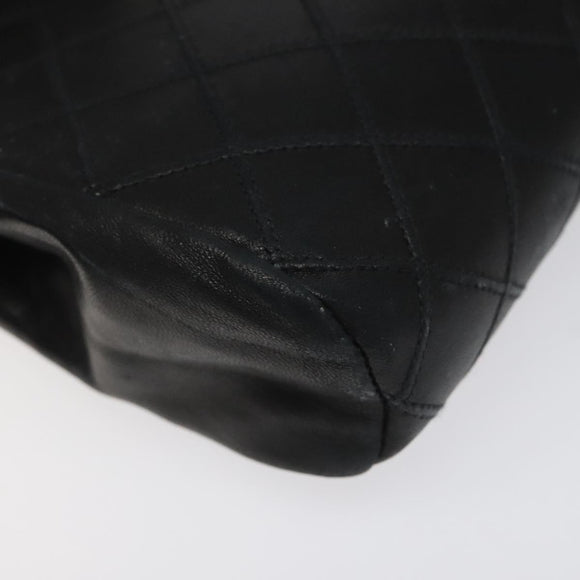 CHANEL Bicolore Pouch Lamb Skin Black CC Auth am7785