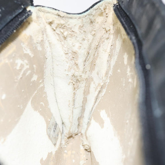 CHANEL Bicolore Pouch Lamb Skin Black CC Auth am7785