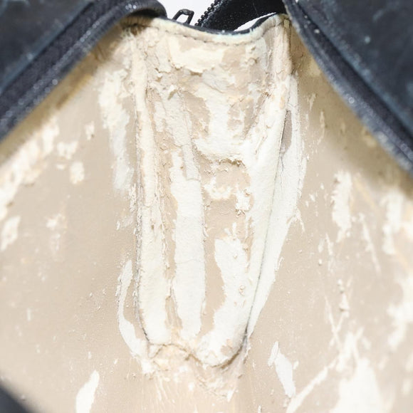 CHANEL Bicolore Pouch Lamb Skin Black CC Auth am7785