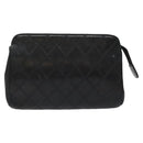 CHANEL Bicolore Pouch Lamb Skin Black CC Auth am7785-13