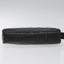 CHANEL Bicolore Pouch Lamb Skin Black CC Auth am7785-6