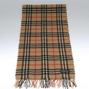 Burberrys Nova Check Scarf Cashmere Brown Auth am7804-2