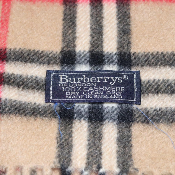 Burberrys Nova Check Scarf Cashmere Brown Auth am7804