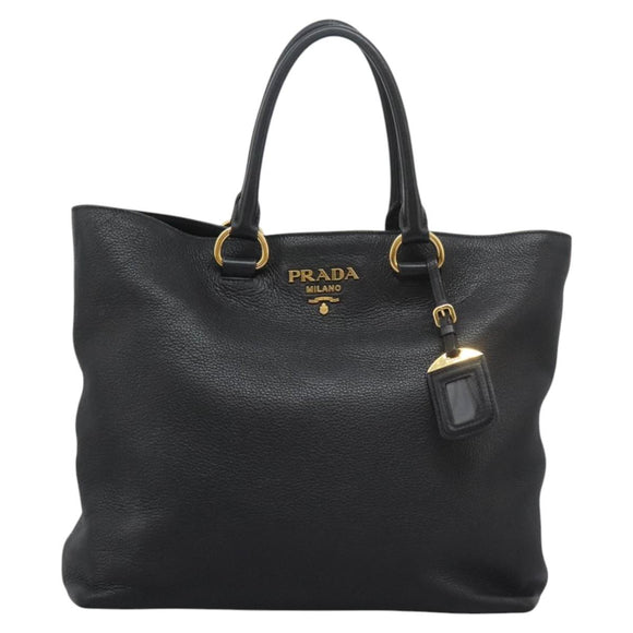 PRADA Tote Bag Leather 2way Black 1BG865 Auth am7814