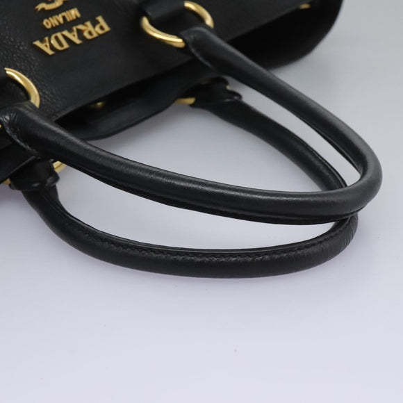 PRADA Tote Bag Leather 2way Black 1BG865 Auth am7814
