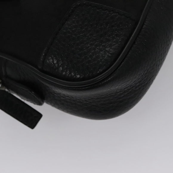 GUCCI GG Nylon Body Bag Outlet Black Silver 336672 Auth am7819