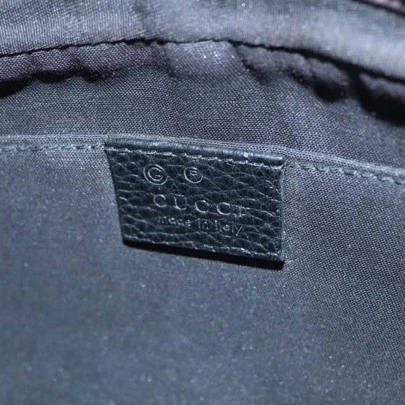 GUCCI GG Nylon Body Bag Outlet Black Silver 336672 Auth am7819