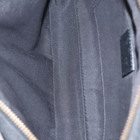 GUCCI GG Nylon Body Bag Outlet Black Silver 336672 Auth am7819