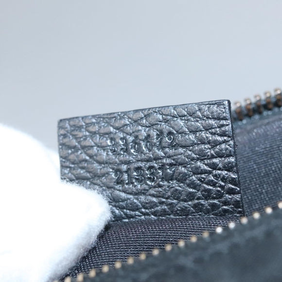 GUCCI GG Nylon Body Bag Outlet Black Silver 336672 Auth am7819