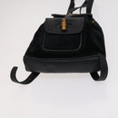GUCCI Bamboo Backpack Suede Leather Black Gold 003 1705 0030 Auth am7820-5