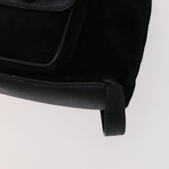 GUCCI Bamboo Backpack Suede Leather Black Gold 003 1705 0030 Auth am7820