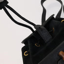 GUCCI Bamboo Backpack Suede Leather Black Gold 003 1705 0030 Auth am7820-20