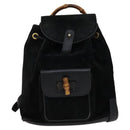 GUCCI Bamboo Backpack Suede Leather Black Gold 003 1705 0030 Auth am7820-13
