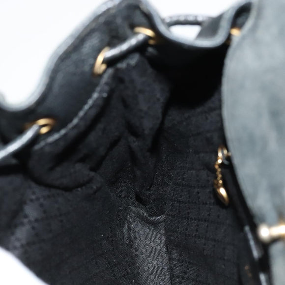 GUCCI Bamboo Backpack Suede Leather Black Gold 003 1705 0030 Auth am7820