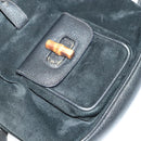 GUCCI Bamboo Backpack Suede Leather Black Gold 003 1705 0030 Auth am7820-25