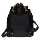 GUCCI Bamboo Backpack Suede Leather Black Gold 003 1705 0030 Auth am7820-2