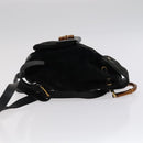GUCCI Bamboo Backpack Suede Leather Black Gold 003 1705 0030 Auth am7820-3