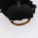GUCCI Bamboo Backpack Suede Leather Black Gold 003 1705 0030 Auth am7820-6