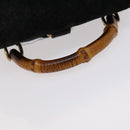 GUCCI Bamboo Backpack Suede Leather Black Gold 003 1705 0030 Auth am7820-7