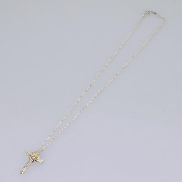 TIFFANY&Co. Cross Necklace Ag925 Silver Auth am7827