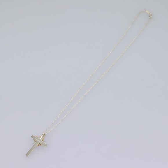 TIFFANY&Co. Cross Necklace Ag925 Silver Auth am7827