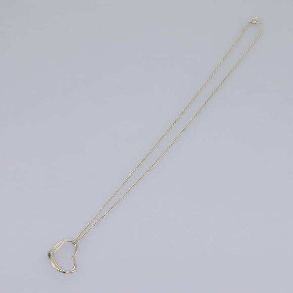 TIFFANY&Co. Open Heart Necklace Ag925 Silver Auth am7829