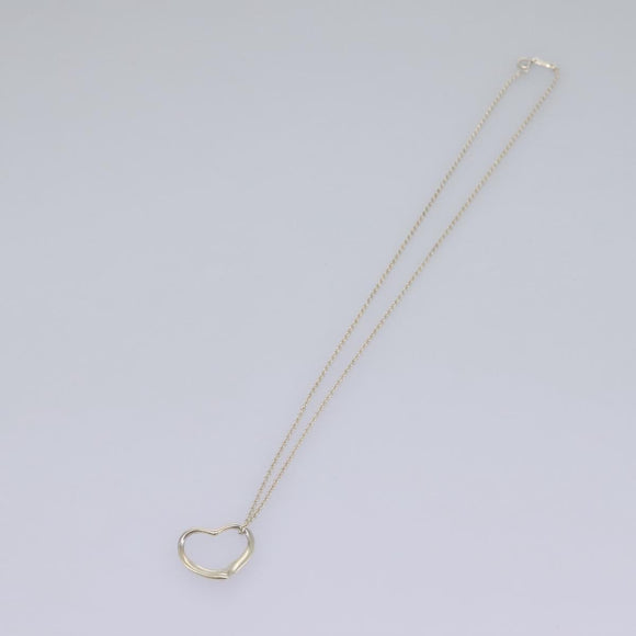 TIFFANY&Co. Open Heart Necklace Ag925 Silver Auth am7829