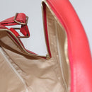 HERMES Victoria Square Hand Bag Coated Canvas Leather Beige Red gold Auth am7833-18