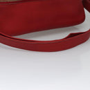 HERMES Victoria Square Hand Bag Coated Canvas Leather Beige Red gold Auth am7833-7