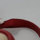 HERMES Victoria Square Hand Bag Coated Canvas Leather Beige Red gold Auth am7833-8