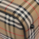 Burberrys Nova Check Boston Bag Leather Canvas Beige Black gold Auth am7839-12