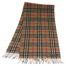Burberrys Nova Check Scarf Cashmere Brown Auth am7873-1