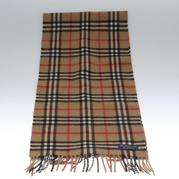 Burberrys Nova Check Scarf Cashmere Brown Auth am7873