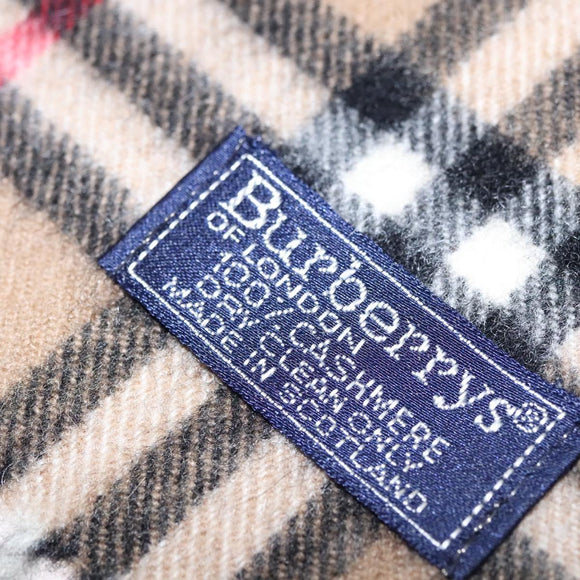 Burberrys Nova Check Scarf Cashmere Brown Auth am7873