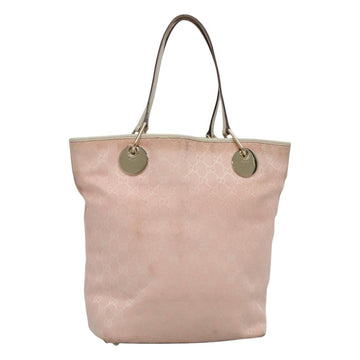 GUCCI GG Canvas Tote Bag Gold Pink 120836 Auth am7877