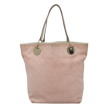 GUCCI GG Canvas Tote Bag Gold Pink 120836 Auth am7877 - 0