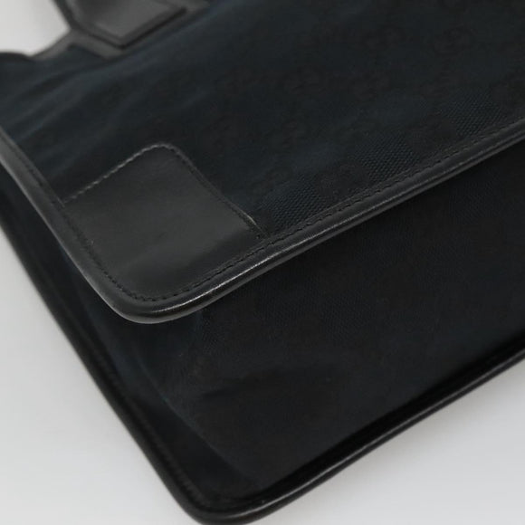 GUCCI GG Canvas Tote Bag Outlet Black Gold 000 0855 00 2113 Auth am7878