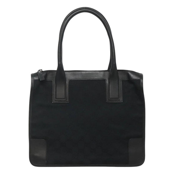 GUCCI GG Canvas Tote Bag Outlet Black Gold 000 0855 00 2113 Auth am7878