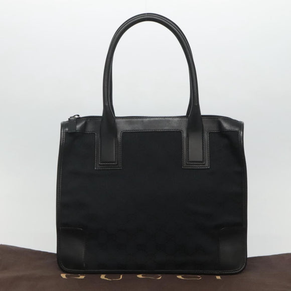 GUCCI GG Canvas Tote Bag Outlet Black Gold 000 0855 00 2113 Auth am7878