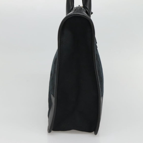 GUCCI GG Canvas Tote Bag Outlet Black Gold 000 0855 00 2113 Auth am7878