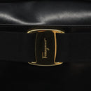 Salvatore Ferragamo Vala Shoulder Bag Leather Black Gold Auth am7884-18