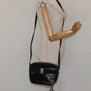 Salvatore Ferragamo Vala Shoulder Bag Leather Black Gold Auth am7884-23