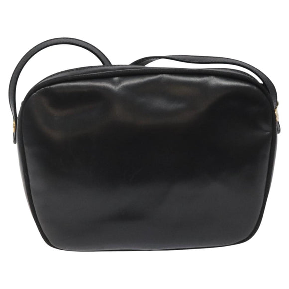 Salvatore Ferragamo Vala Shoulder Bag Leather Black Gold Auth am7884